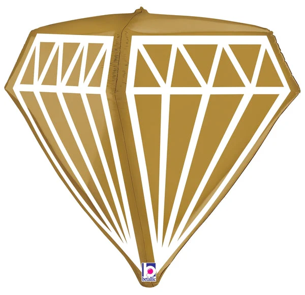 24" Multi-Sided Dimensionals Geo Gem Foil Balloon - Image 3