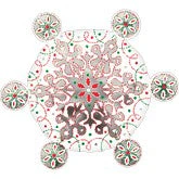 24" Red & Green Snowflake Balloon