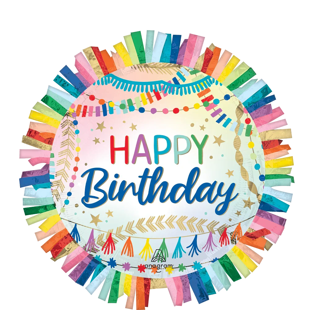 24" Jumbo Birthday Streamers Fringe Foil Balloon