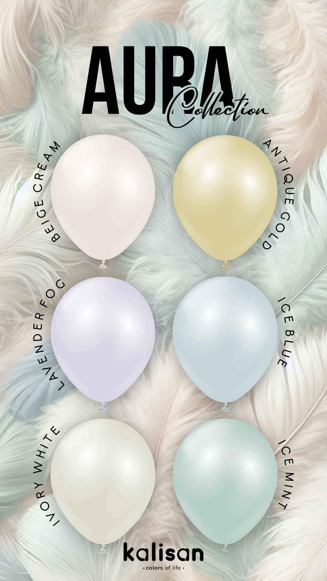 24" Kalisan Brand Latex Balloons Aura Beige Cream (2 Per Bag) - Image 7