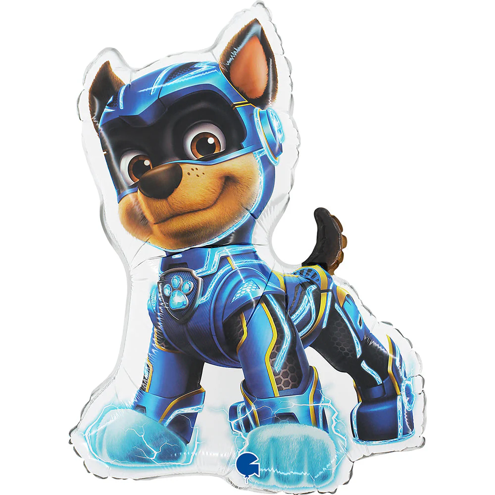 24" Paw Patrol Mighty Pups Chase White Foil Balloon