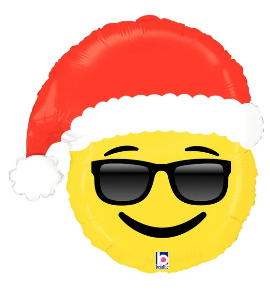 25" Foil Shape Balloon Emoji Santa