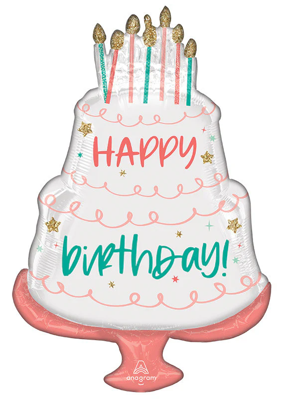 25" Happy Cake Day SuperShape Foil Balloon