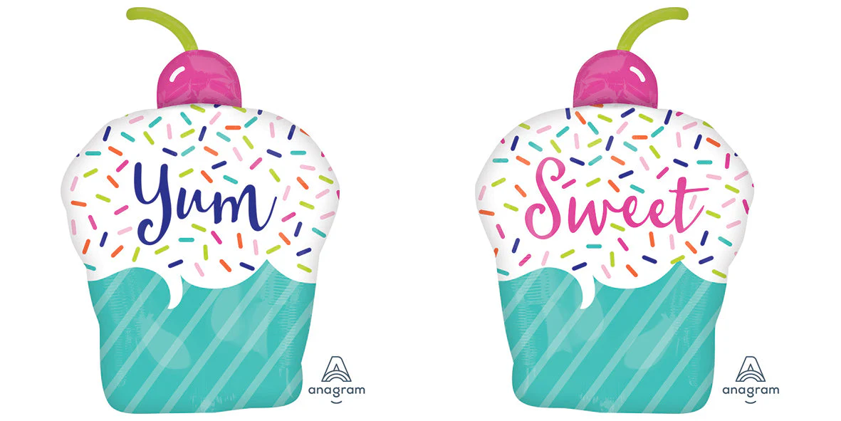 26" Jumbo Sweets & Treats Cupcake Foil Balloon