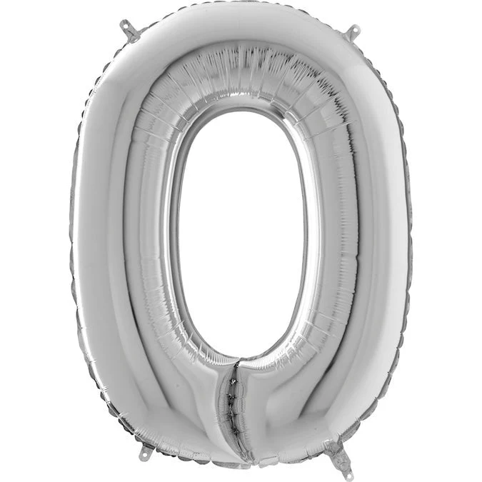 26" Midsize Letter Shape O Silver Foil Balloon