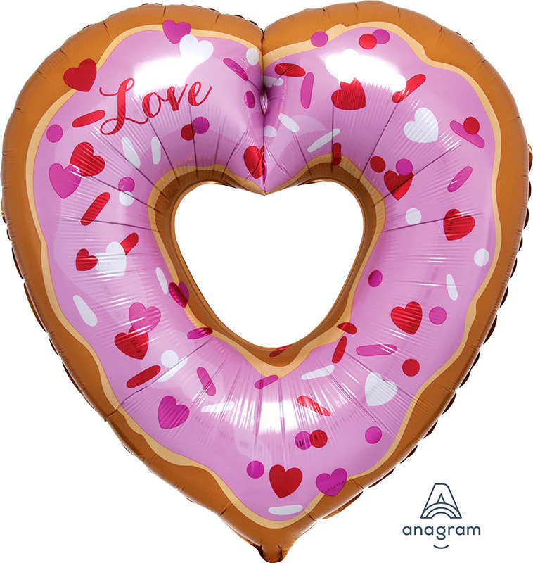 26" Open Heart Donut SuperShape Foil Balloon
