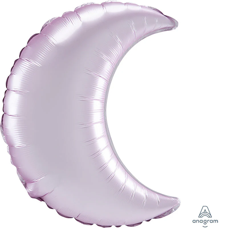 26" Pastel Pink Satin Crescent Foil Balloon