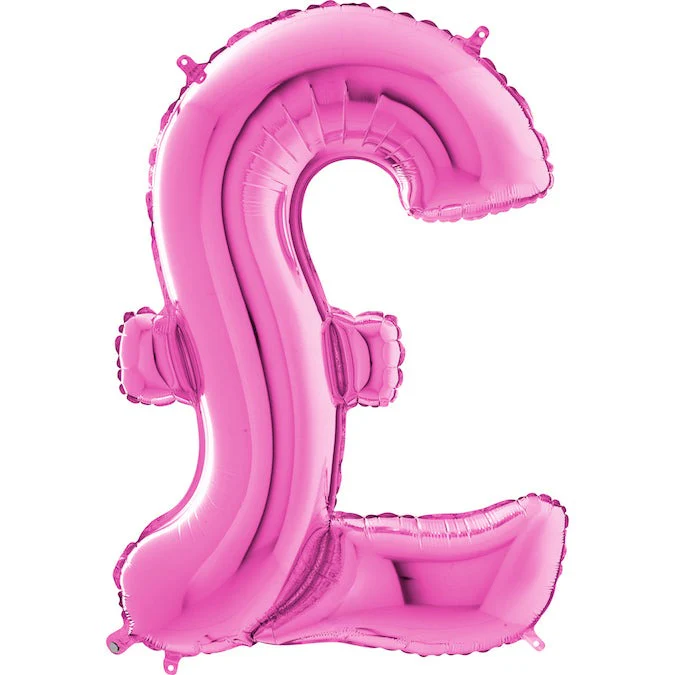 26" Symbol Sterling Fuchsia Foil Balloon