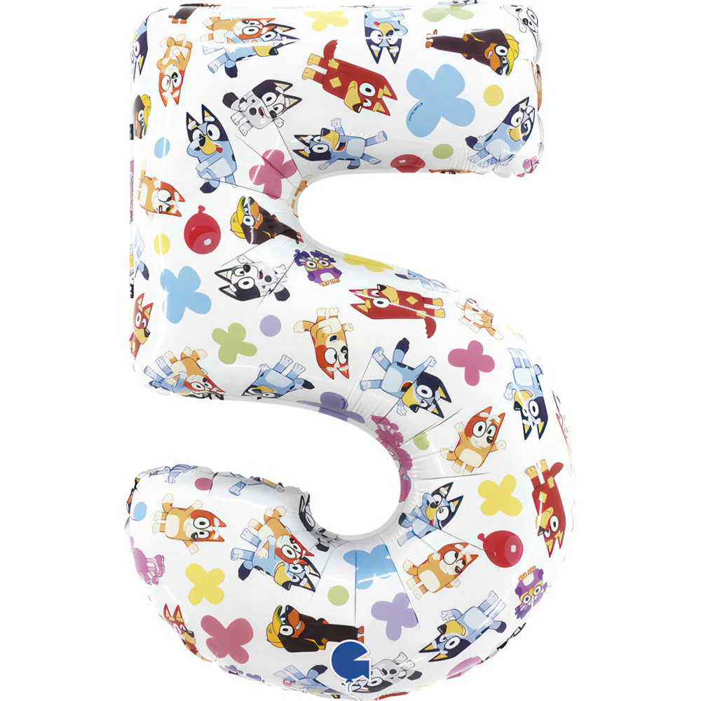 26" Bluey - Number Five Foil Balloon