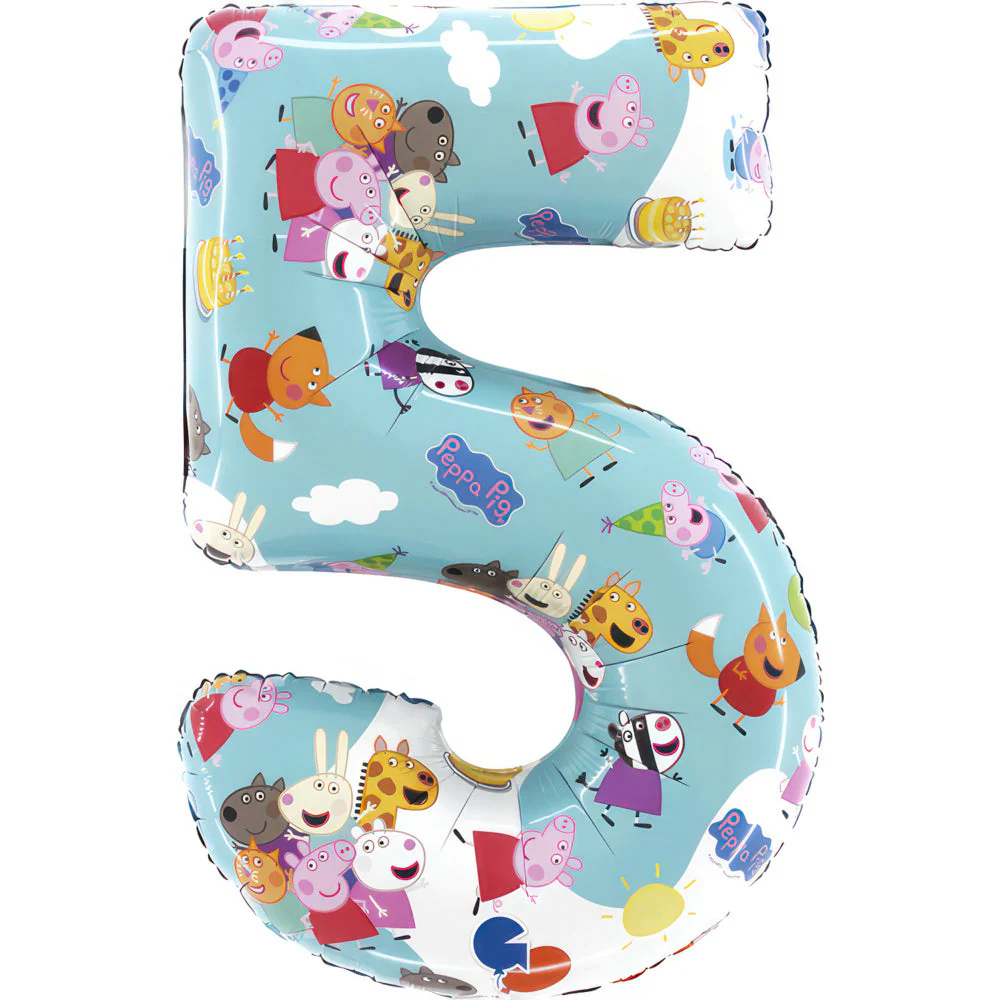 26" Peppa Pig - Number Five Foil Balloon