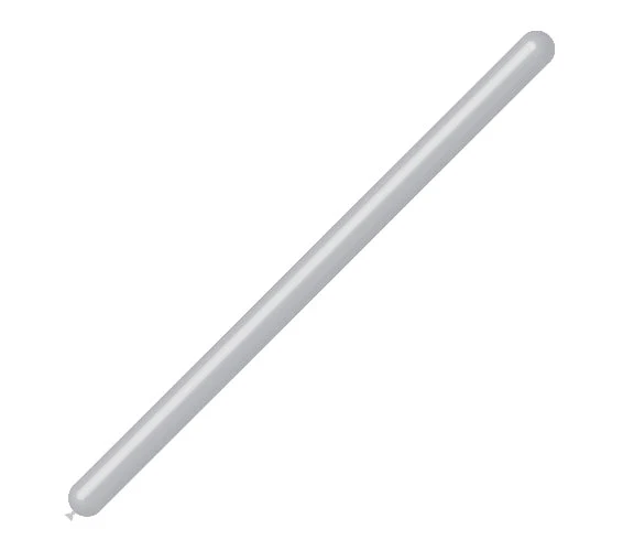260BN Balloonia Brand Professional Line Twisting/Modelling Latex Balloons Metallic Silver (50 Per Bag)