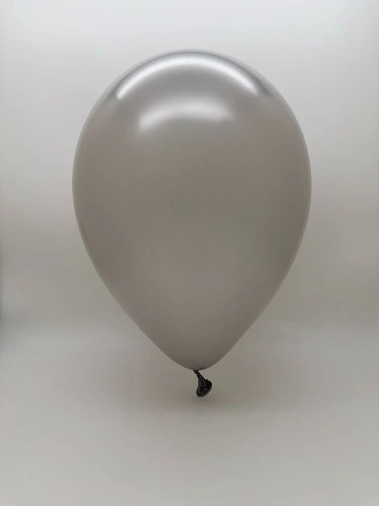 260BN Balloonia Brand Professional Line Twisting/Modelling Latex Balloons Metallic Silver (50 Per Bag) - Image 2