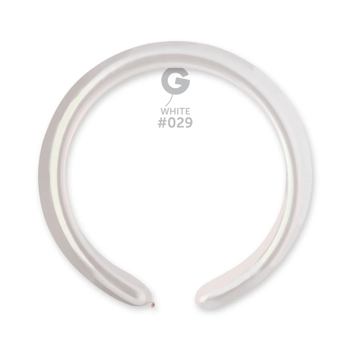 260G Gemar Latex Balloons (Bag of 50) Metallic Modelling/Twisting White