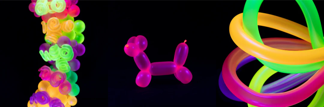 260G Gemar Neon Pink Latex Twisting/Modelling Balloons (50 Per Bag) - Image 2