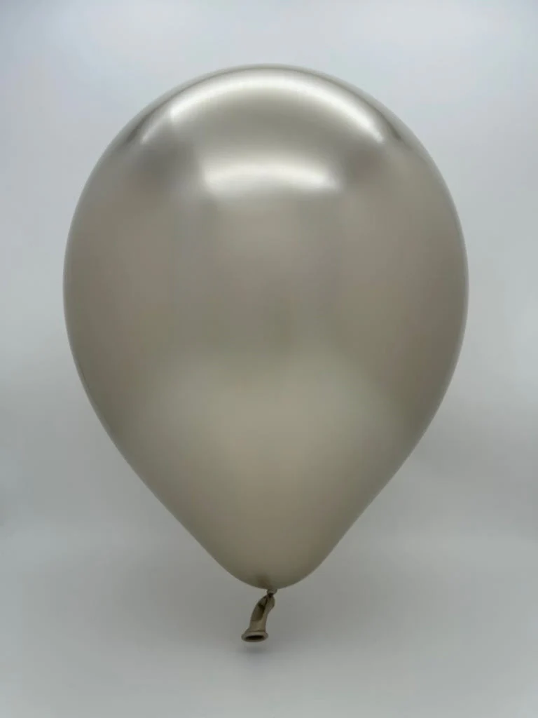 260K Kalisan Twisting Latex Balloons Mirror White Gold (50 Per Bag) - Image 2