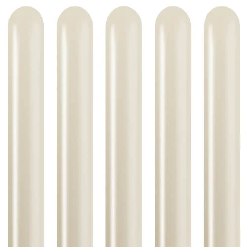 260K Kalisan Twisting Latex Balloons Mirror White Gold (50 Per Bag) - Image 3