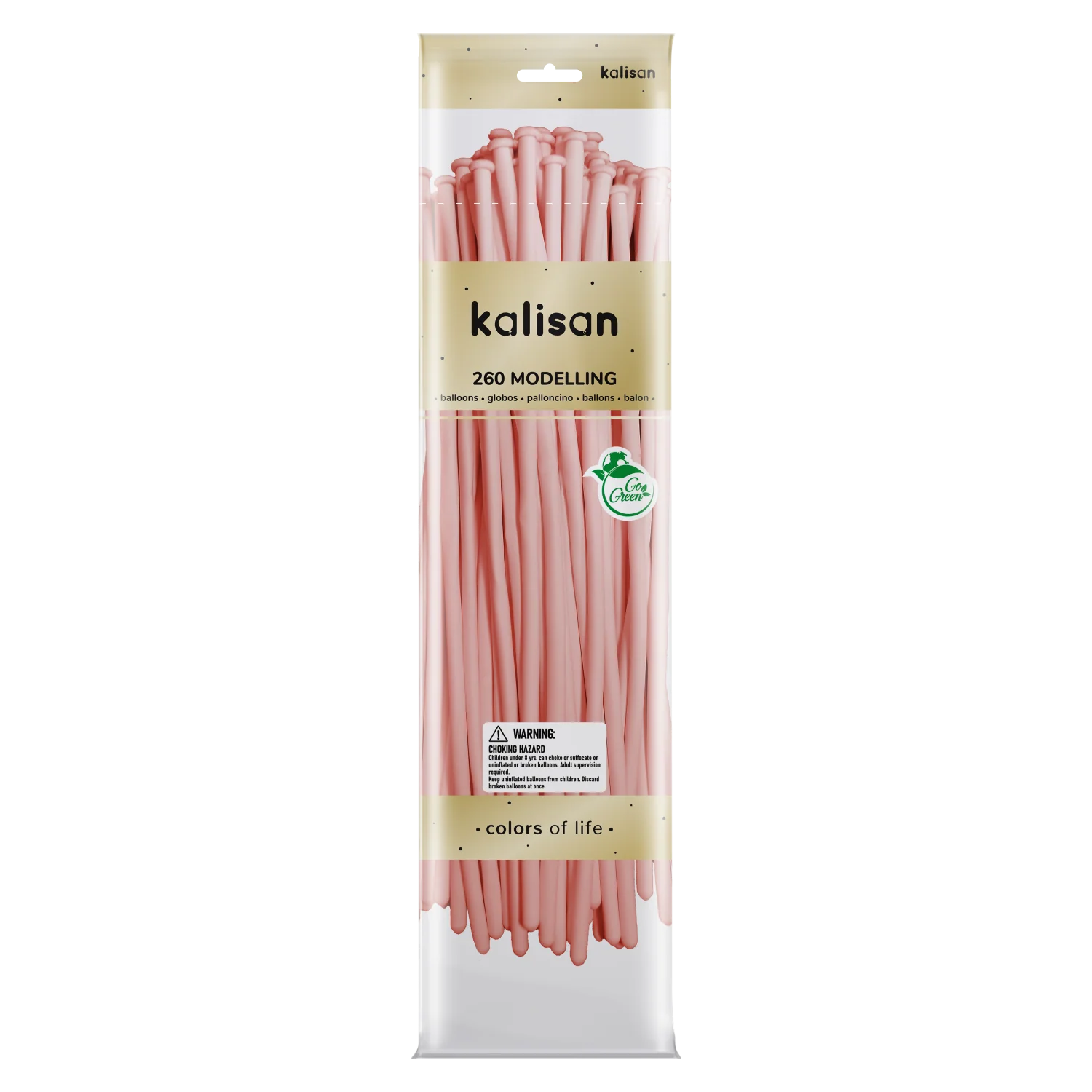 260K Nozzle Up Kalisan Twisting Latex Balloons Pastel Matte Macaron Pink (50 Per Bag)