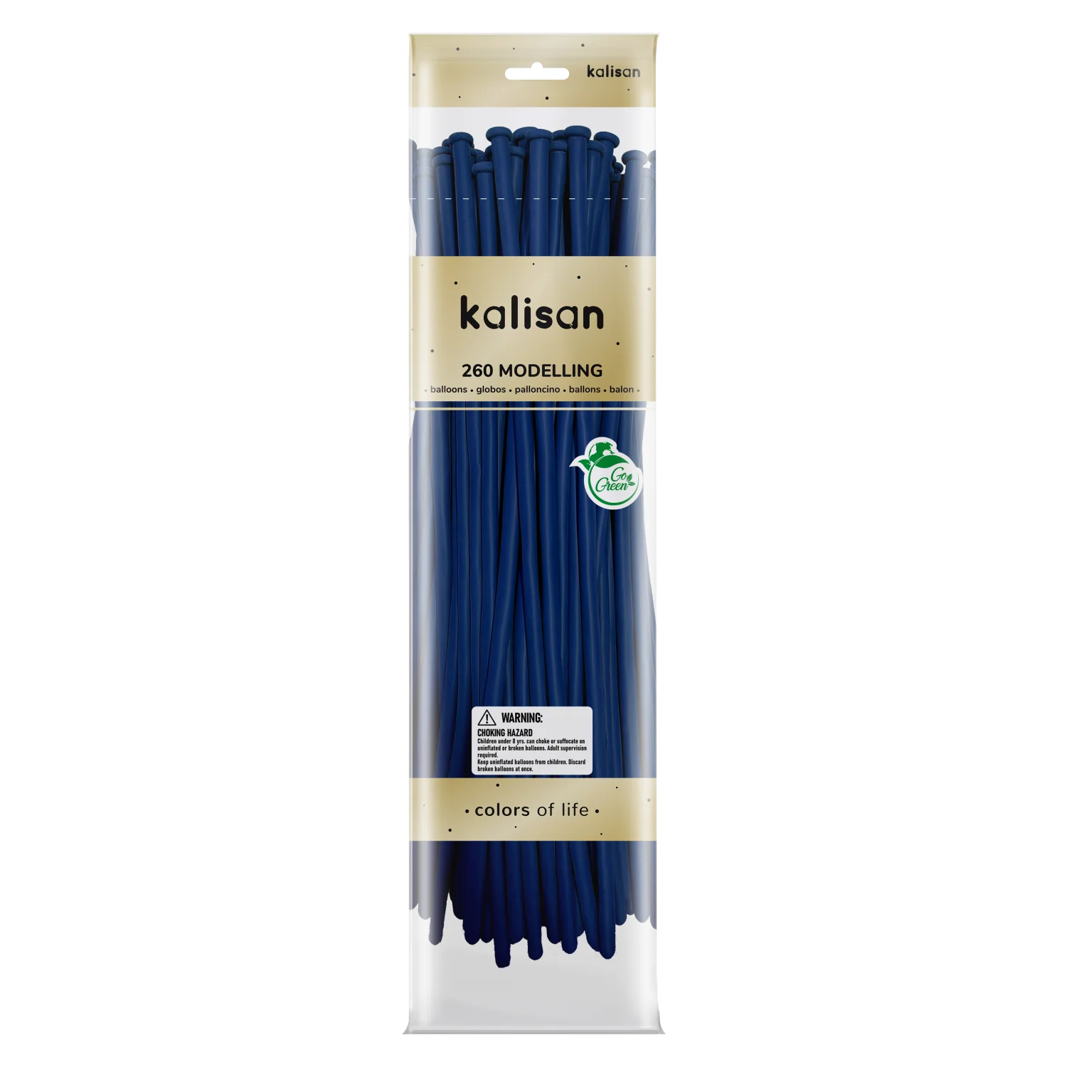 260K Nozzle Up Kalisan Twisting Latex Balloons Standard Blue (50 Per Bag)