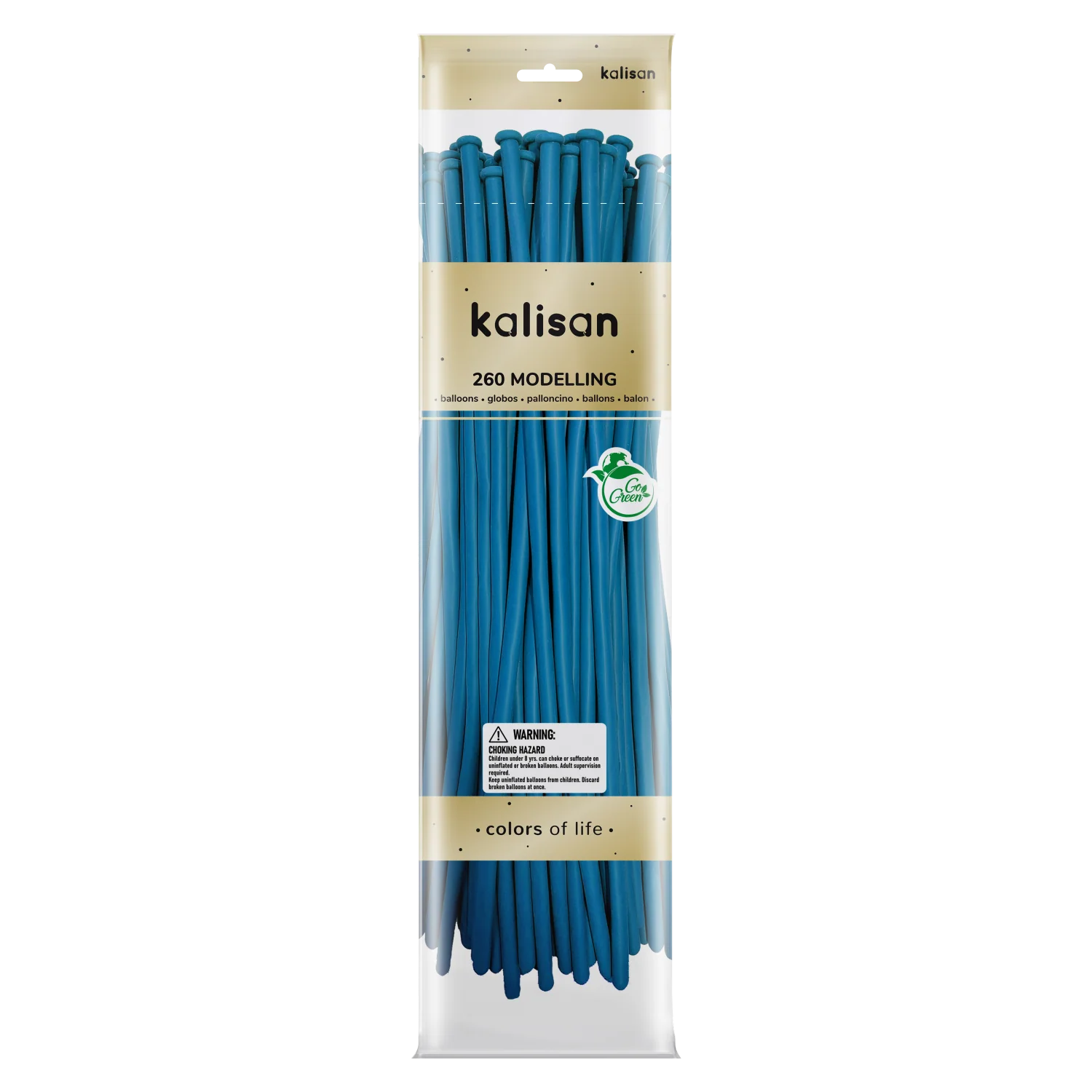 260K Nozzle Up Kalisan Twisting Latex Balloons Standard Caribbean Blue (50 Per Bag)