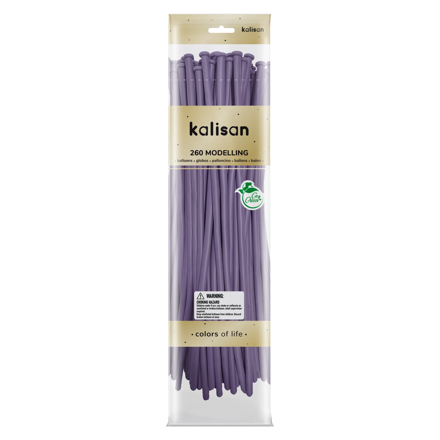 260K Nozzle Up Kalisan Twisting Latex Balloons Standard Lilac (50 Per Bag)