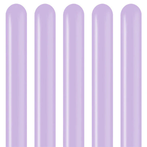 260K Nozzle Up Kalisan Twisting Latex Balloons Standard Lilac (50 Per Bag) - Image 4