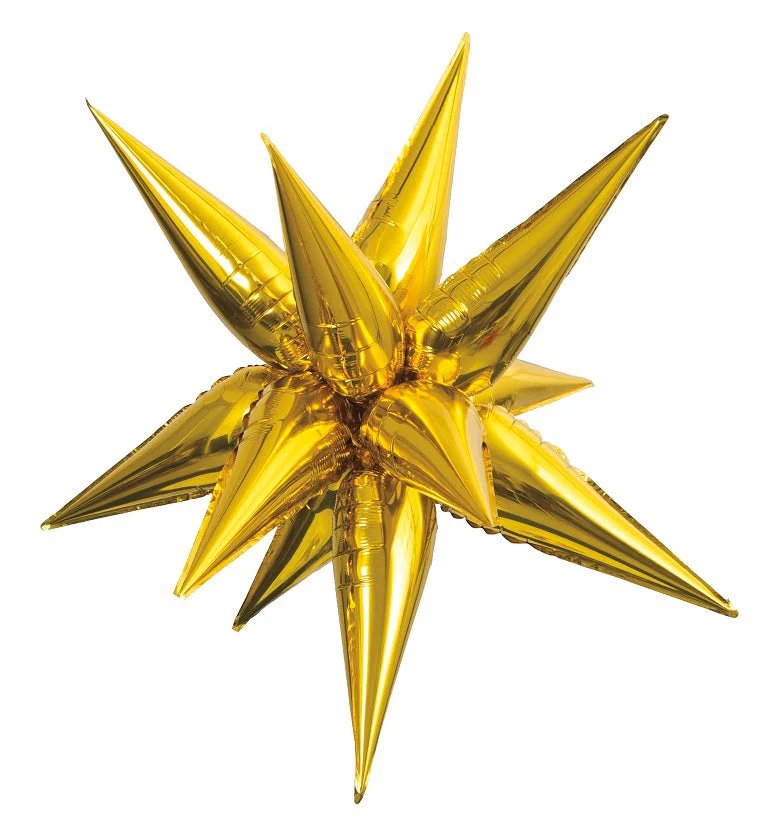 27.5" Star-Burst Balloon (12 Piece Kit) Gold Airfill Only