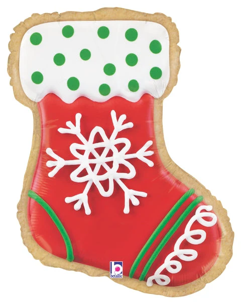 27" Foil Shape Balloon Stocking Cookie