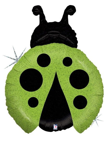 27" Holograhic Little Ladybug Green Balloon