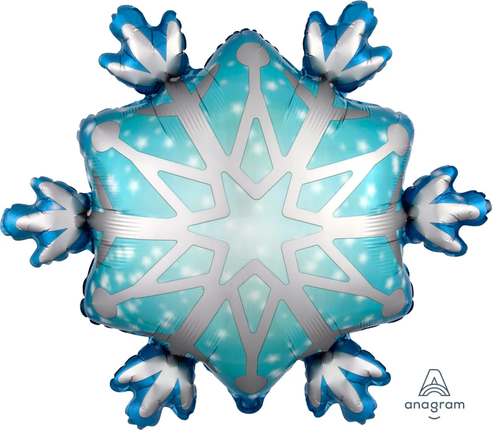 27" Jumbo Satin Snowflake Foil Balloon