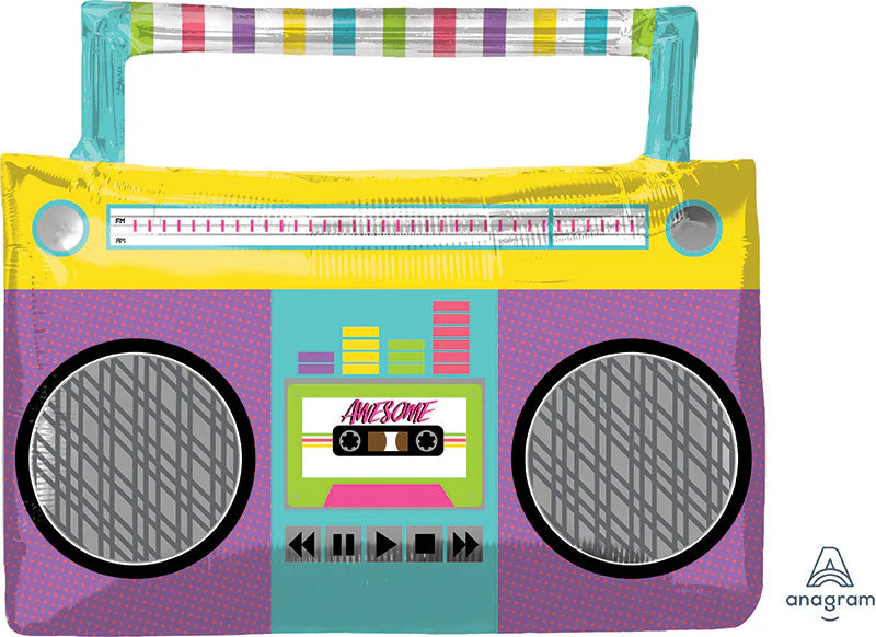 27" SuperShape Awesome Party Boombox Foil Balloon