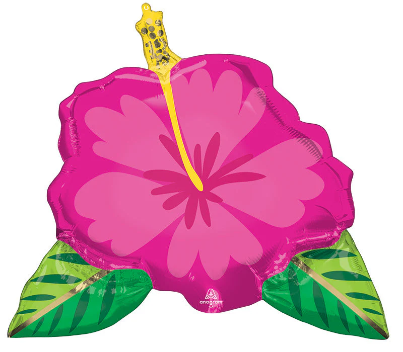 27" SuperShape Beautiful Tropical Hibiscus Foil Balloon