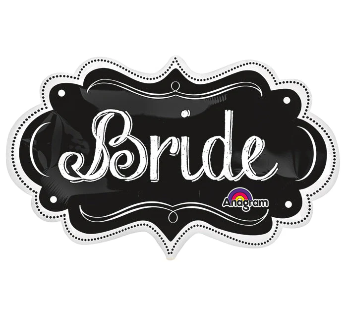 27" SuperShape Bride Charlkboard Marquee Packaged Balloon