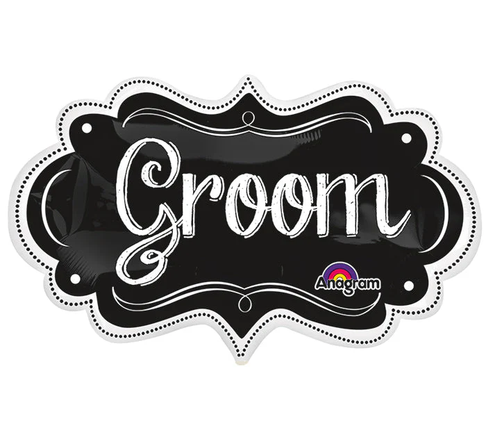 27" SuperShape Groom Charlkboard Marquee Packaged Balloon