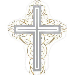 28" Elegant Cross Shape Mylar Balloon