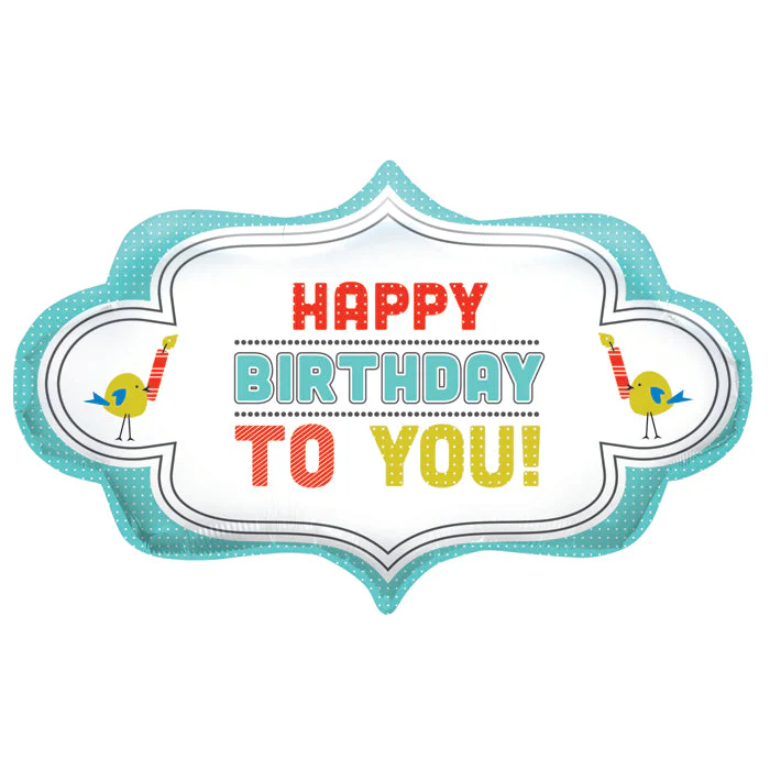 28" Foil Balloon Birthday Dotty Frame