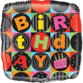 32" Jumbo Birthday Square Black Balloon
