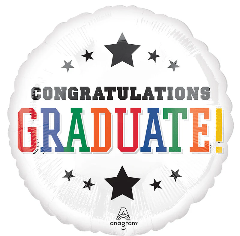 28" Jumbo Congratulations Graduation Brights Foil Balloon