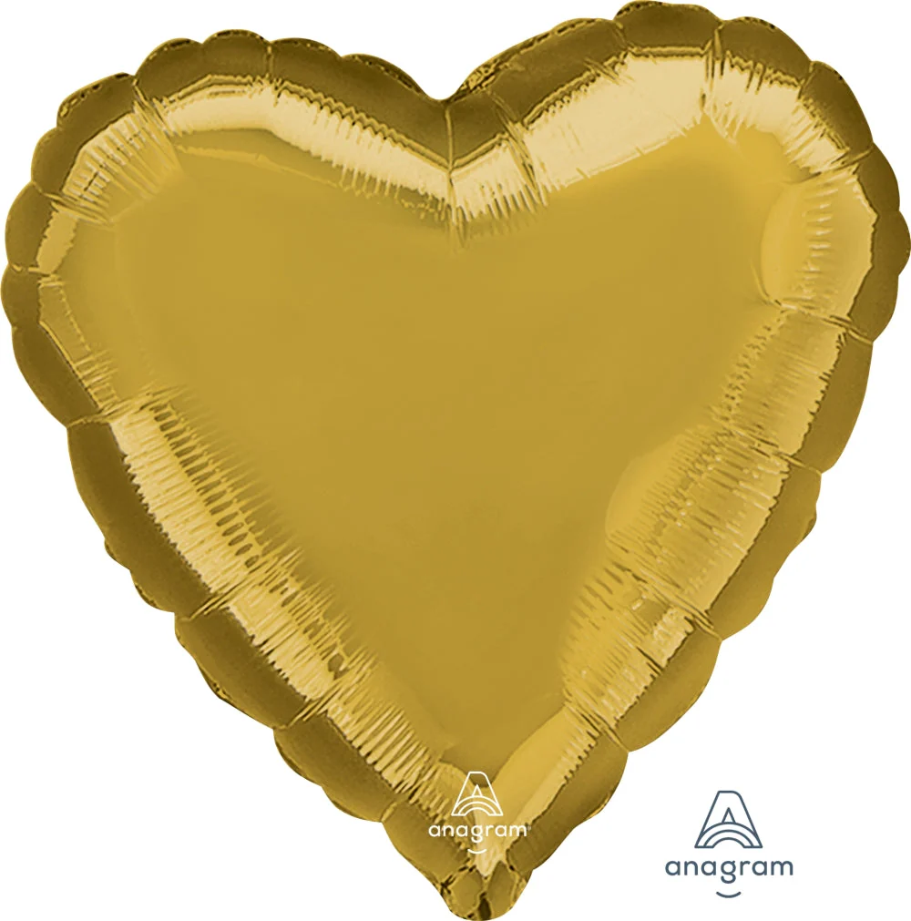 28" Jumbo Heart Metallic Gold Heart Foil Balloon