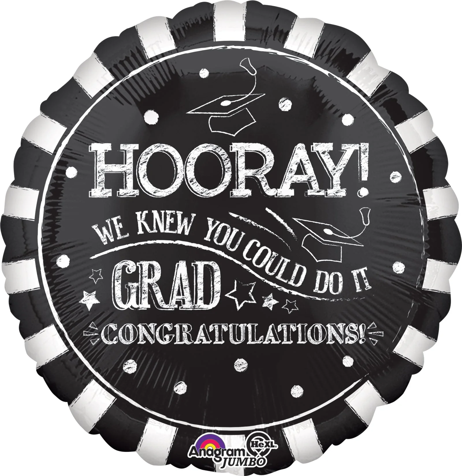 28" Jumbo Hooray Grad Balloon