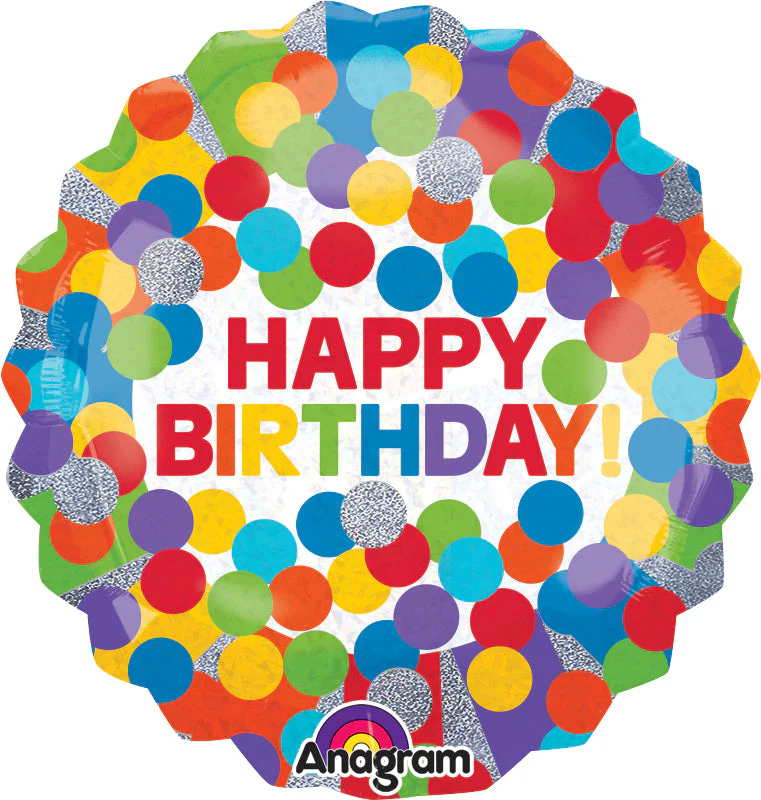28" Jumbo Primary Rainbow Birthday Balloon Packaged
