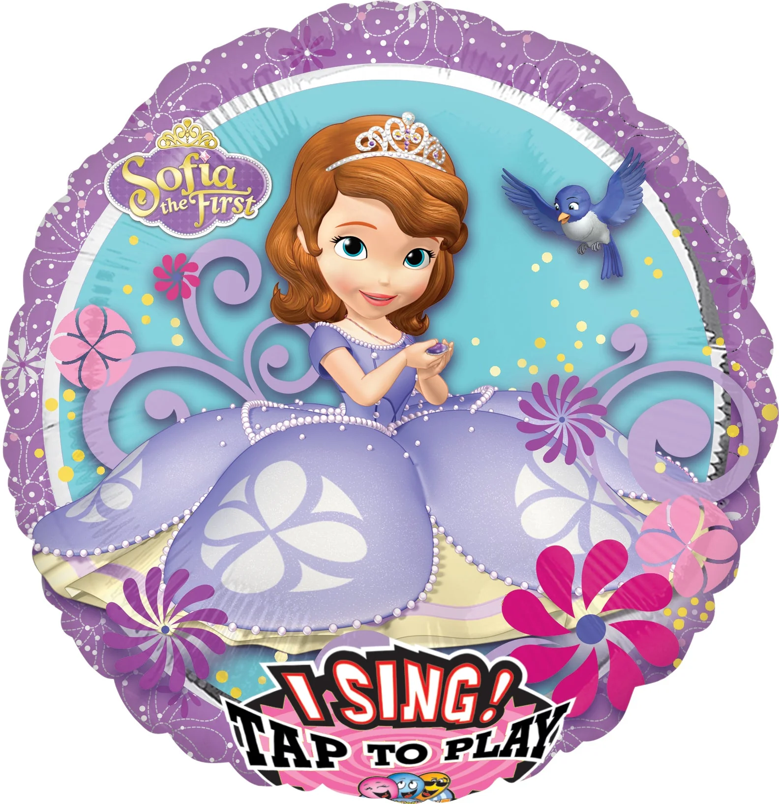 28" Singing Balloon Sofia the First Balloon Packaged