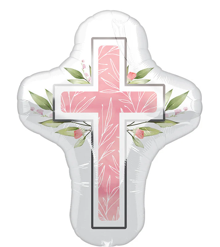 28" SuperShape My First Communion Pink Foil Balloon