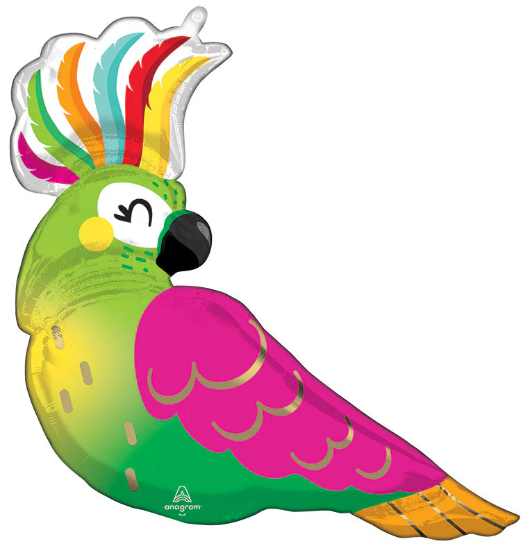 28" SuperShape Tropical Parrot Foil Balloon