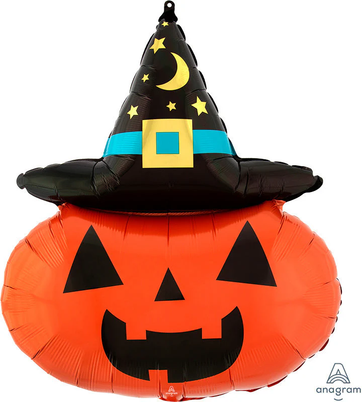 28" SuperShape Witchy Pumpkin Foil Balloon