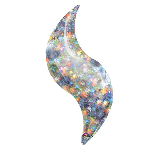 28"Airfill Only Mini Holo Fireworks Curve Balloon