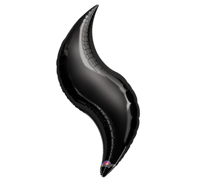 28"Airfill Only Mini Shape Black Curve Balloon