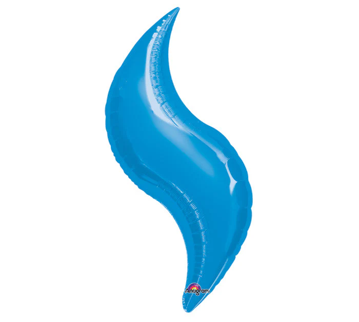 28"Airfill Only Mini Shape Blue Curve Balloon