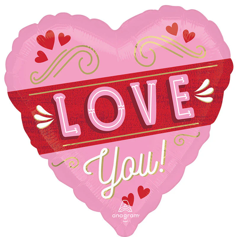 28" Jumbo Retro Love Foil Balloon