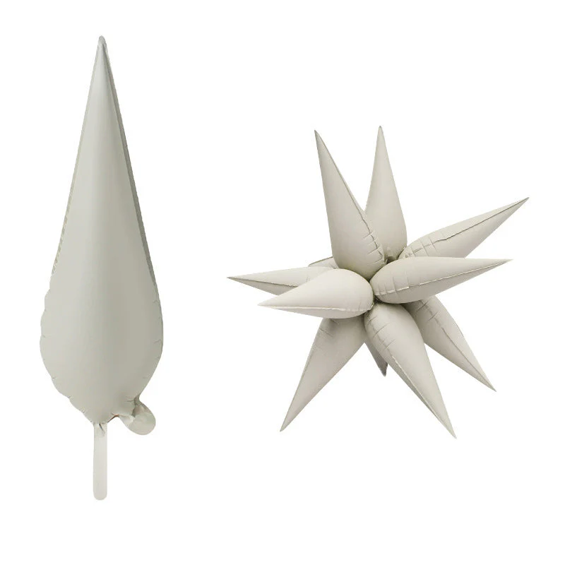 28" Airfill Decor Only Matte Cream/Ivory Starburst Balloon (12 Piece Per Starburst Kit)