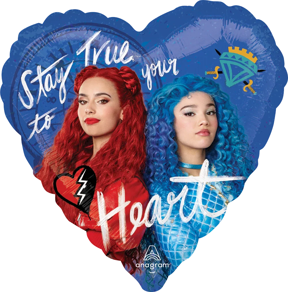 28" Pocket Watch Descendants Rise of Red Jumbo Heart Foil Balloon